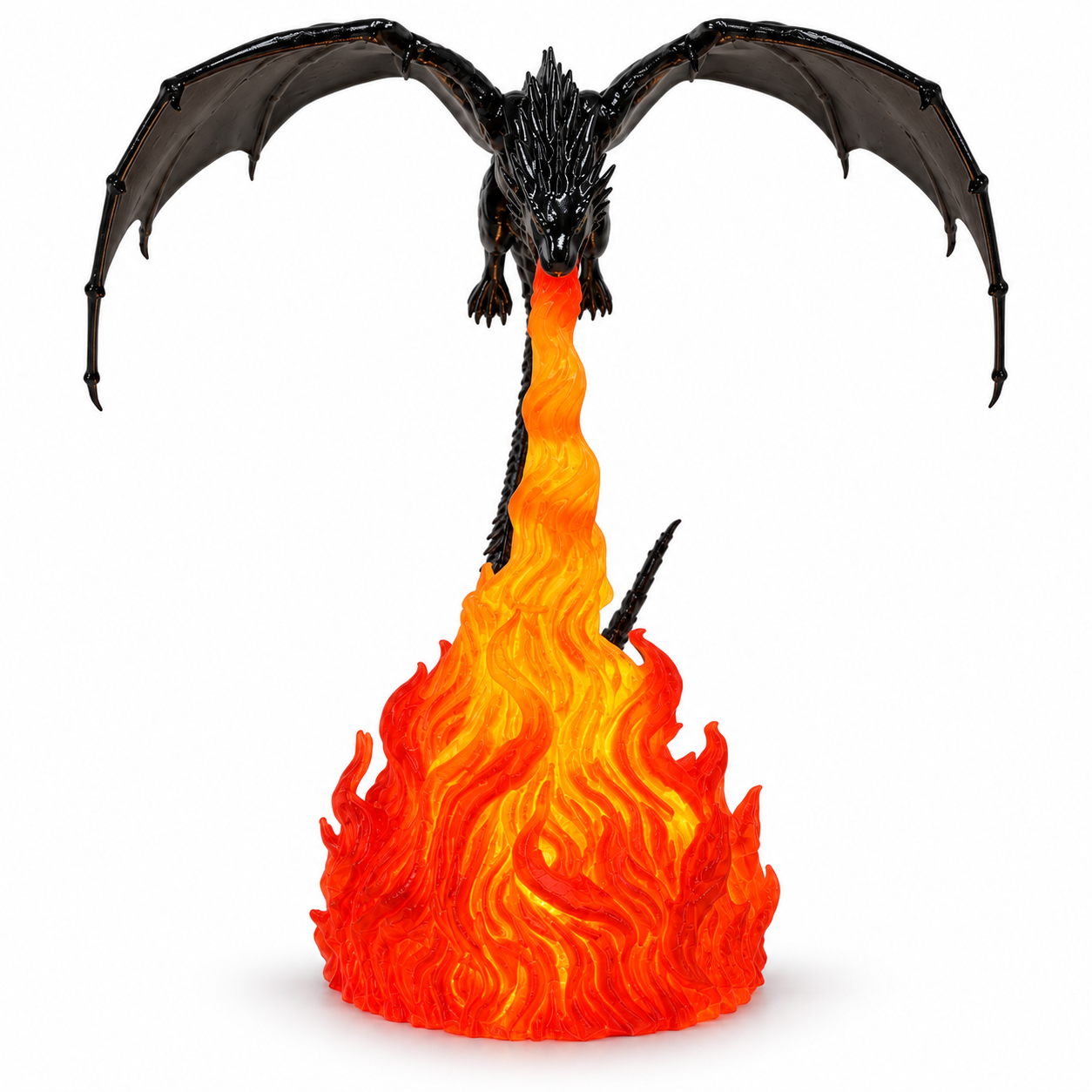 Luminária Abajur Dragão Cuspidor De Fogo Led Decoração 3d